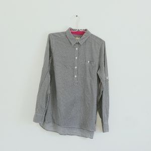 G.H. Bass & Co Blue Black and White Polka-dot Button Down